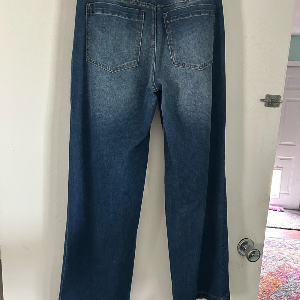 Wide Leg Blue Women's Jeans - Picture 15 of 15